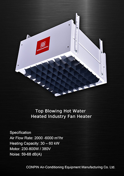 Top Blowing Hot Water Heated Industry Fan Heater